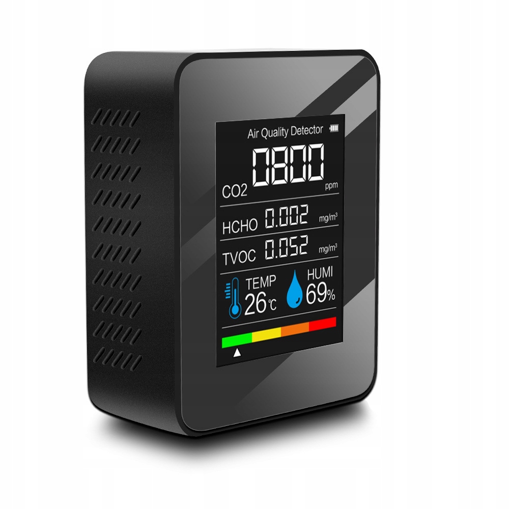DETEKTOR KVALITY VZDUCHU CO2 PPM VLHKOSŤ